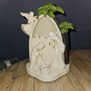 Beautiful Backlit Nativity Scene